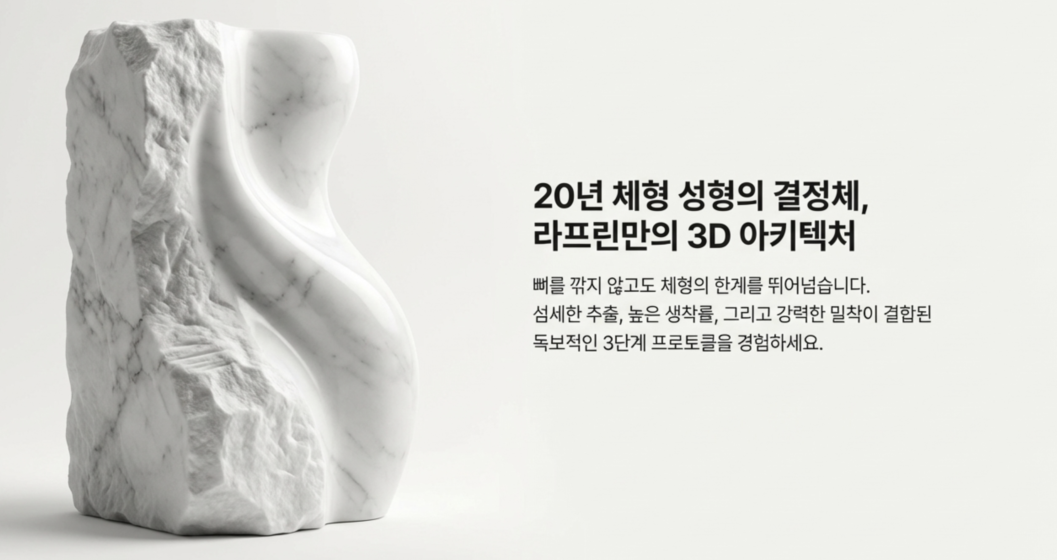 20년 체형 성형의 결정체 라프린만의 3D 아키텍처 프로토콜