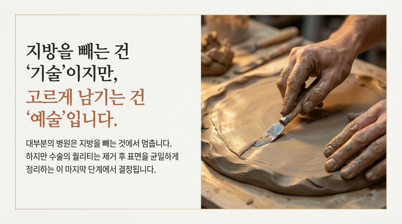 지방을 빼는 건 기술이지만 고르게 남기는 건 예술입니다 — 라프린의 마무리 프로세스